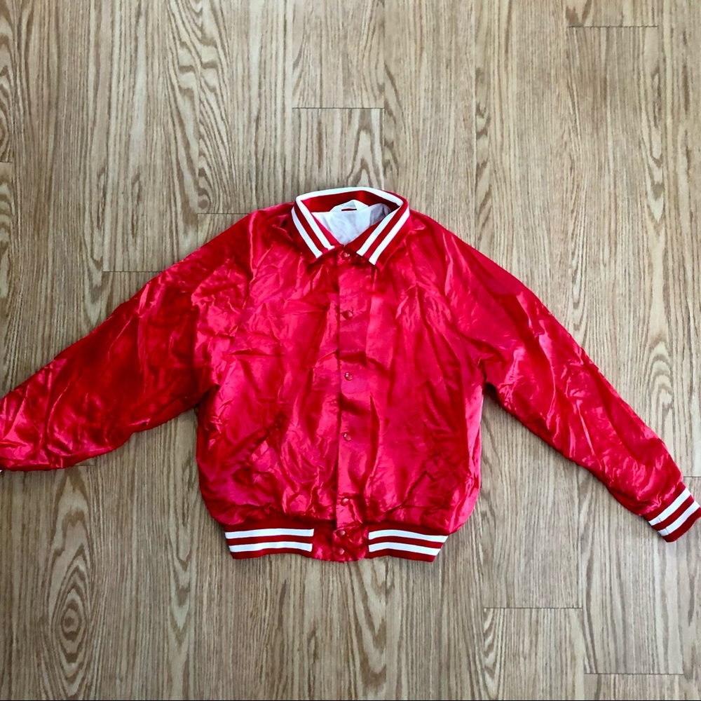 Vintage Don Alleson Athletic Varsity Bomber Style RED JACKET
